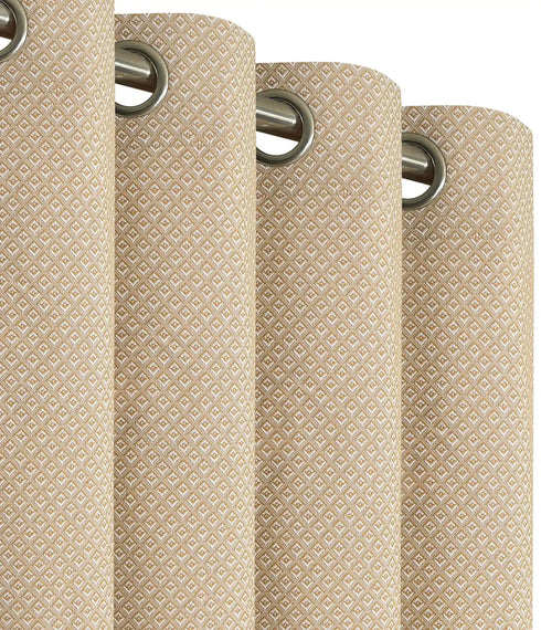 D Mond Pattern Cotton Curtain | Breathable Woven Yarn | Home Living Room Lobby Bedroom|