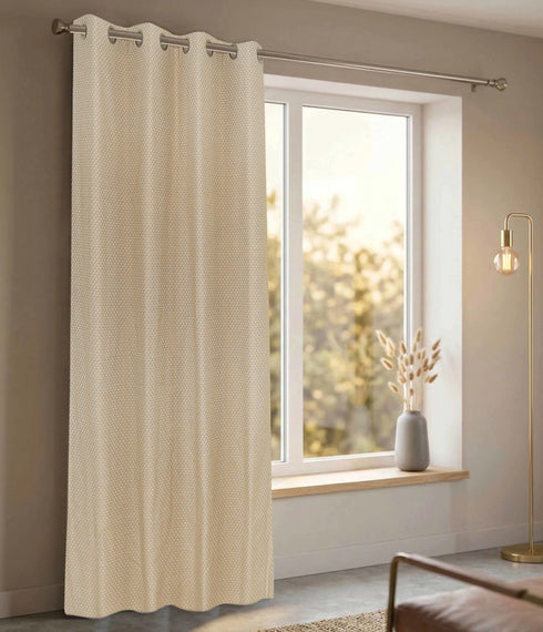 D Mond Pattern Cotton Curtain | Breathable Woven Yarn | Home Living Room Lobby Bedroom|
