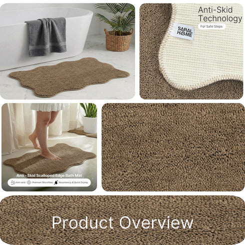 Soft Microfiber Anti-Skid Bath Mat Combo