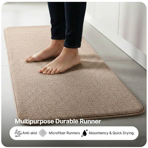 Solid Plain Floor Runner | Soft, Durable & Washable | Ideal for Hallway or Bedside Use