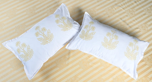 SOMA Cotton Rich Bedsheet | Floral & Stripe Woven Bed Sheet | 180 TC (Weight= 400 TC) | Soft & Comfortable Bedsheet for Bedroom