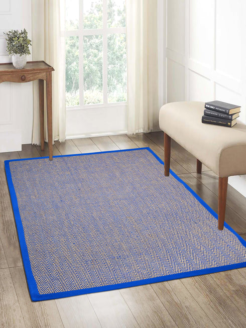 Chevron Jute & Cotton Woven Anti-Slip Strong Border Rug