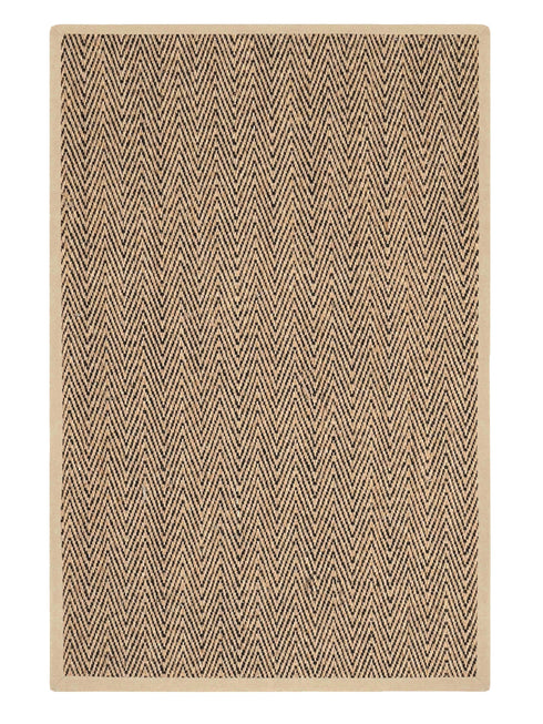 Chevron Jute & Cotton Woven Anti-Slip Strong Border Rug