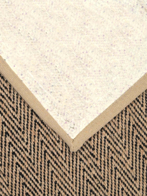 Chevron Jute & Cotton Woven Anti-Slip Strong Border Rug