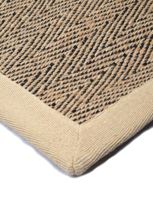Chevron Jute & Cotton Woven Anti-Slip Strong Border Rug