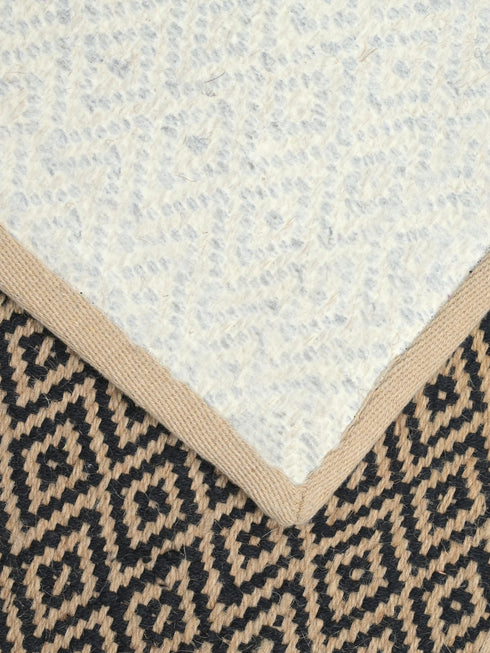 Diamond Jute & Cotton Woven Anti-Slip Strong Border Rug
