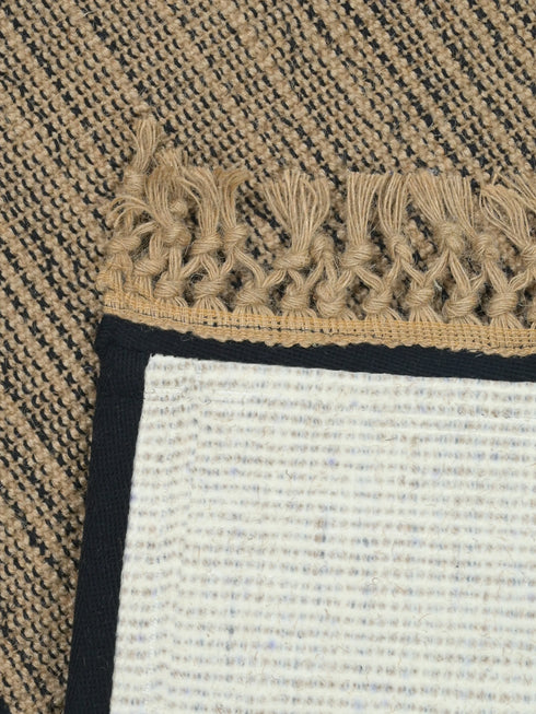 BURWAN - Cotton Jute Woven Strong Anti-Slip Runner with fringe.