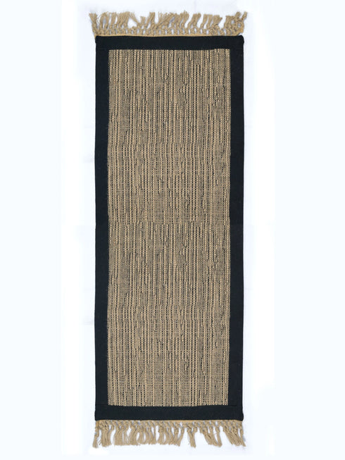 BURWAN - Cotton Jute Woven Strong Anti-Slip Runner with fringe.