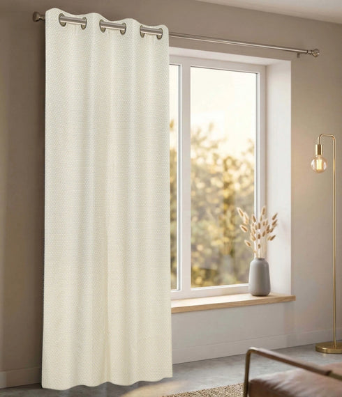 D Mond Pattern Cotton Curtain | Breathable Woven Yarn | Home Living Room Lobby Bedroom|
