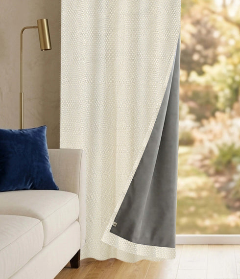D Mond Pattern Cotton Curtain | Breathable Woven Yarn | Home Living Room Lobby Bedroom|