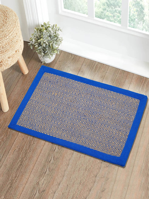 Chevron Jute & Cotton Woven Anti-Slip Strong Border Door Mat