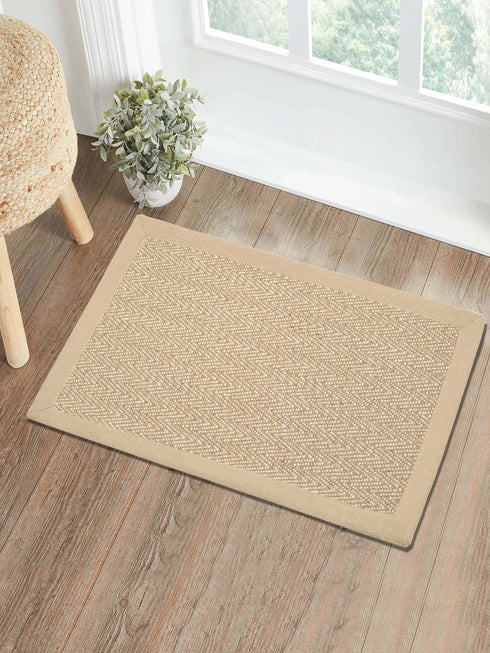 Chevron Jute & Cotton Woven Anti-Slip Strong Border Door Mat