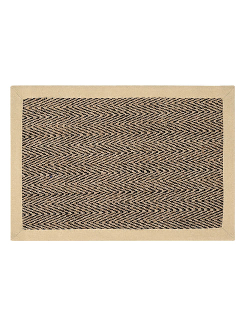 Chevron Jute & Cotton Woven Anti-Slip Strong Border Door Mat