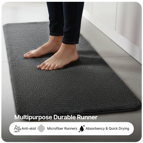 Solid Plain Floor Runner | Soft, Durable & Washable | Ideal for Hallway or Bedside Use