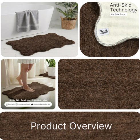 Soft Microfiber Anti-Skid Bath Mat Combo