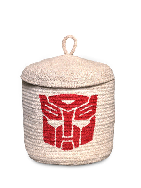 Transformer Round Basket Set of 2 – Cotton Rope Woven Storage Baskets for Home (12x20 cm & 20x20 cm)