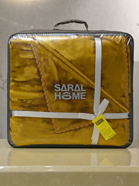 GIFT BAG | Cloudy Soft Double Sided Heavy 2 Layer Blanket | with Crochet Lace Edges