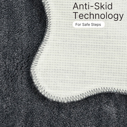 Soft Microfiber Anti-Skid Bath Mat Combo