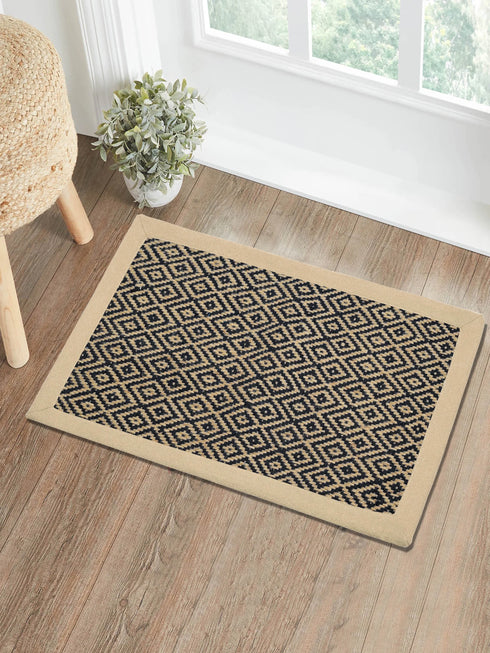 Diamond Jute & Cotton Woven Anti-Slip Strong Border Door Mat