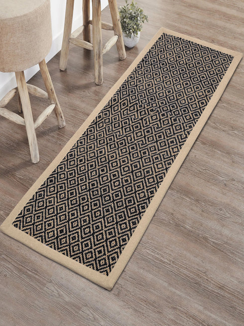 Diamond Jute & Cotton Woven Anti-Slip Strong Border Door Mat