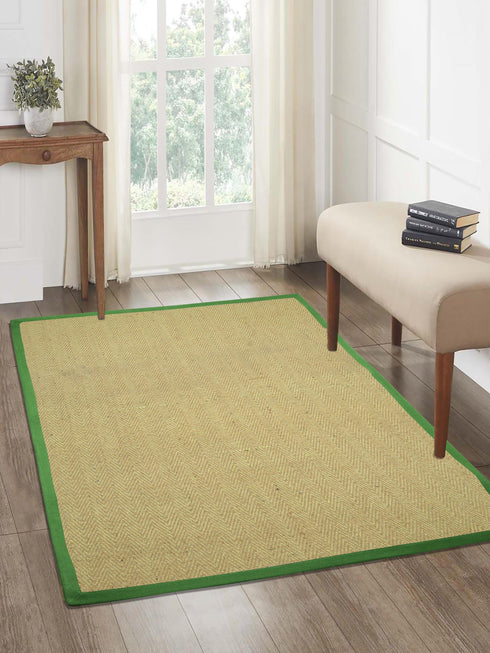 Chevron Jute & Cotton Woven Anti-Slip Strong Border Rug