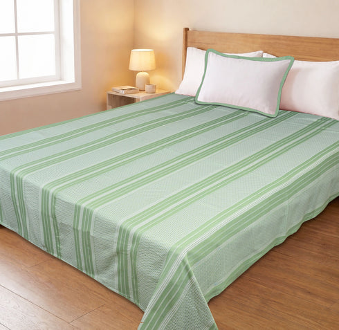 PRESCIO Cotton & Microfiber Flat Bedsheet | 50% Cotton & 50% Microfiber | 180 TC (Weight= 400 TC) | Soft, Breathable, Colorfast, Lint-Free & Quick Dry | Woven Bed Sheet