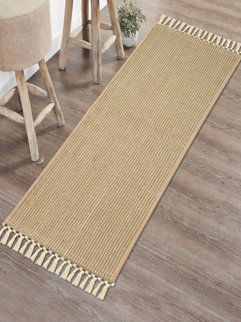 HUGLI - Cotton Woven Strong Anti-Slip Runner with fringe