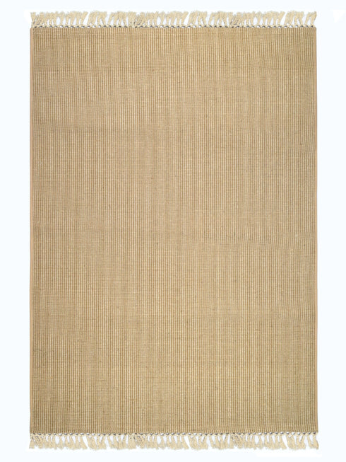 HUGLI - Cotton Woven Strong Anti-Slip Rug with fringe