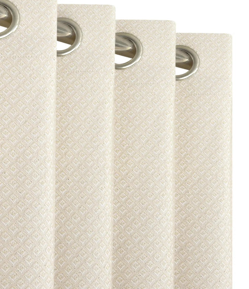 D Mond Pattern Cotton Curtain | Breathable Woven Yarn | Home Living Room Lobby Bedroom|