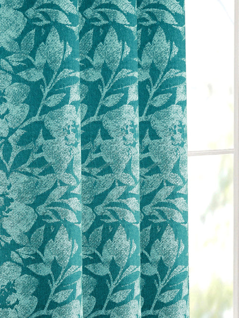 Grey floral curtains