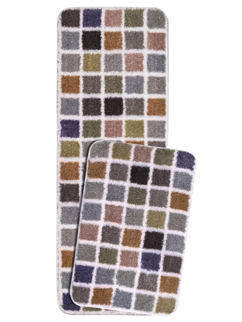 Mosaic Soft Anti-Slip Bath Runner | Artistic Look with Soft Touch Comfort
