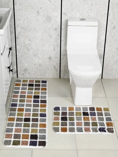 Mosaic Soft Anti-Slip Bath Runner | Artistic Look with Soft Touch Comfort