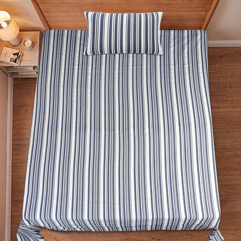 LA Strie Cotton Microfiber Bedsheet | 180 TC (Equivalent to 400 TC) | Woven, Colorfast & Quick Dry | Machine Washable
