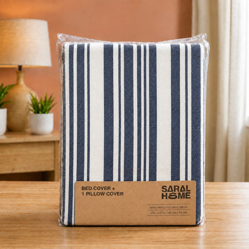 LA Strie Cotton Microfiber Bedsheet | 180 TC (Equivalent to 400 TC) | Woven, Colorfast & Quick Dry | Machine Washable