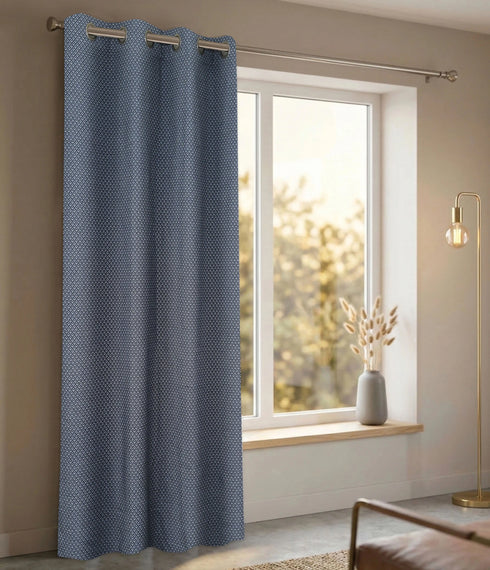 D Mond Pattern Cotton Curtain | Breathable Woven Yarn | Home Living Room Lobby Bedroom|