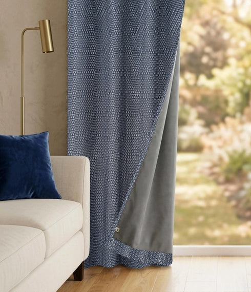D Mond Pattern Cotton Curtain | Breathable Woven Yarn | Home Living Room Lobby Bedroom|