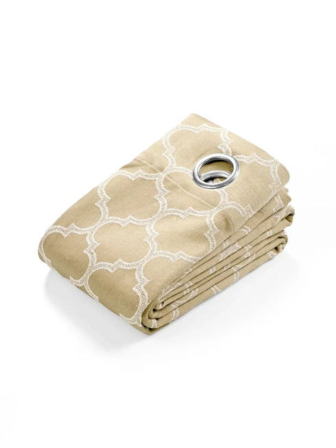 Beige cotton blackout curtains