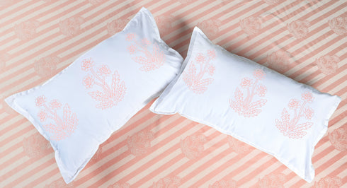 SOMA Cotton Rich Bedsheet | Floral & Stripe Woven Bed Sheet | 180 TC (Weight= 400 TC) | Soft & Comfortable Bedsheet for Bedroom