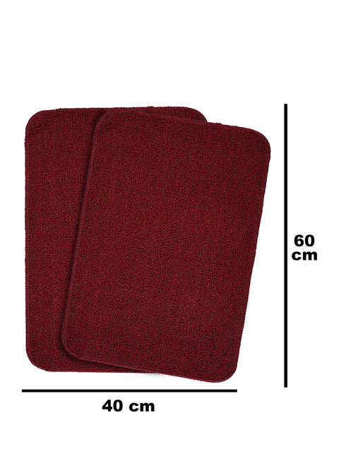 Loop Surface Anti-Slip Door Mat (Set of 2) | Textured Design with Strong Grip Base