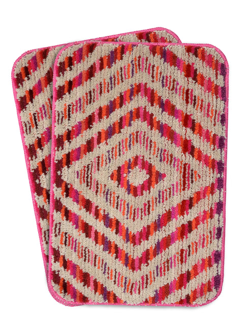 TIM TIM Microfiber Anti-Skid Bath Mats | Soft Water Absorbing Mat | Combo Pack of 2 40x60 CM