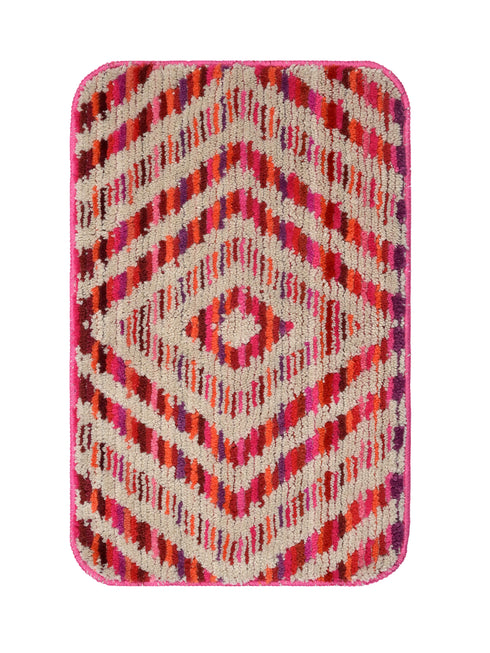 Microfiber Bath Mat & Jute Door Mat Combo Pack of 2Pc | Anti-Skid | Quick Drying | Soft Water Absorbent | Diamond & Floral Pattern