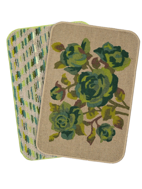 Microfiber Bath Mat & Jute Door Mat Combo Pack of 2Pc | Anti-Skid | Quick Drying | Soft Water Absorbent | Diamond & Floral Pattern