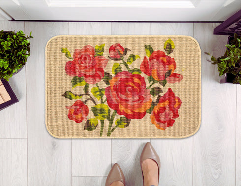 ROSELLA Jute Doormat with Anti-Skid Door Mats | Eco Friendly | Durable | Floor Mat Combo Pack of 2 Pcs 40x60 CM