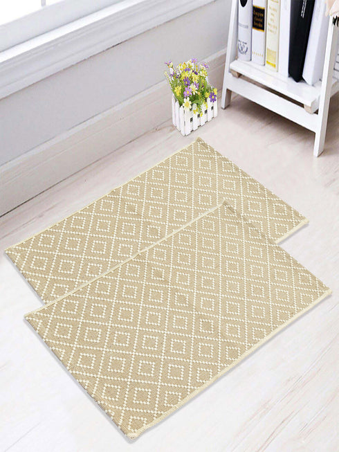 Cotton Floor Mat|Anti Skid Mats | Medium Weight Washable Quick Drying Multi Purpose Doormat | Bedroom, Outdoor