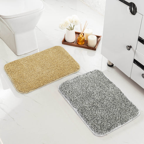 SOC-227 Microfiber Anti-Skid Bath Mats |Water Absorbing Mat | Washable Quick Drying Footmat | Home, Bathroom, Bedroom, Kitchen | Solid Floor Mat