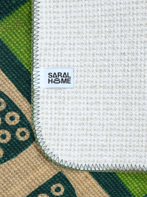 Decorative Jute Printed Anti Slip Doormat Set of 3Pc- 40x60 cm