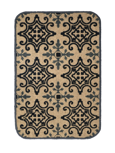 Decorative Jute Printed Anti Slip Doormat Set of 3Pc- 40x60 cm