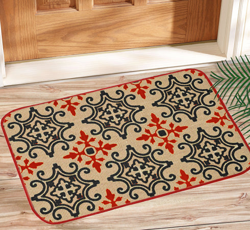 Decorative Jute Printed Anti Slip Doormat Set of 3Pc- 40x60 cm