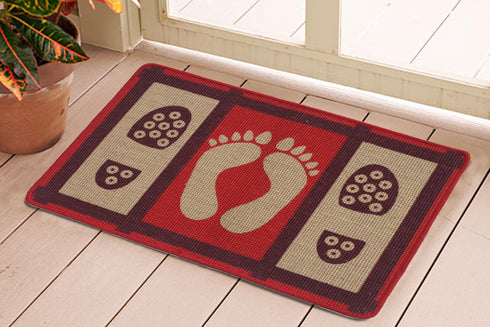 Decorative Jute Printed Anti Slip Doormat Set of 3Pc- 40x60 cm