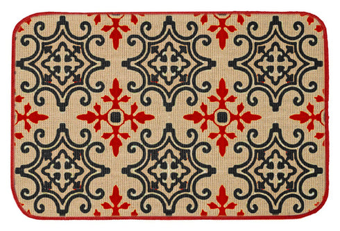 Decorative Jute Printed Anti Slip Doormat Set of 3Pc- 40x60 cm